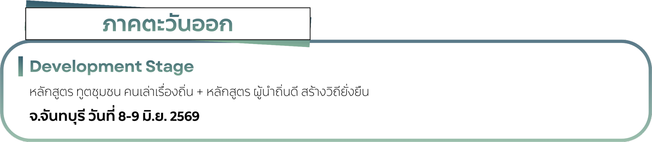 กำหนดการในแต่ละพื้นที่ของแต่ละหลักสูตร - ภาคตะวันออก